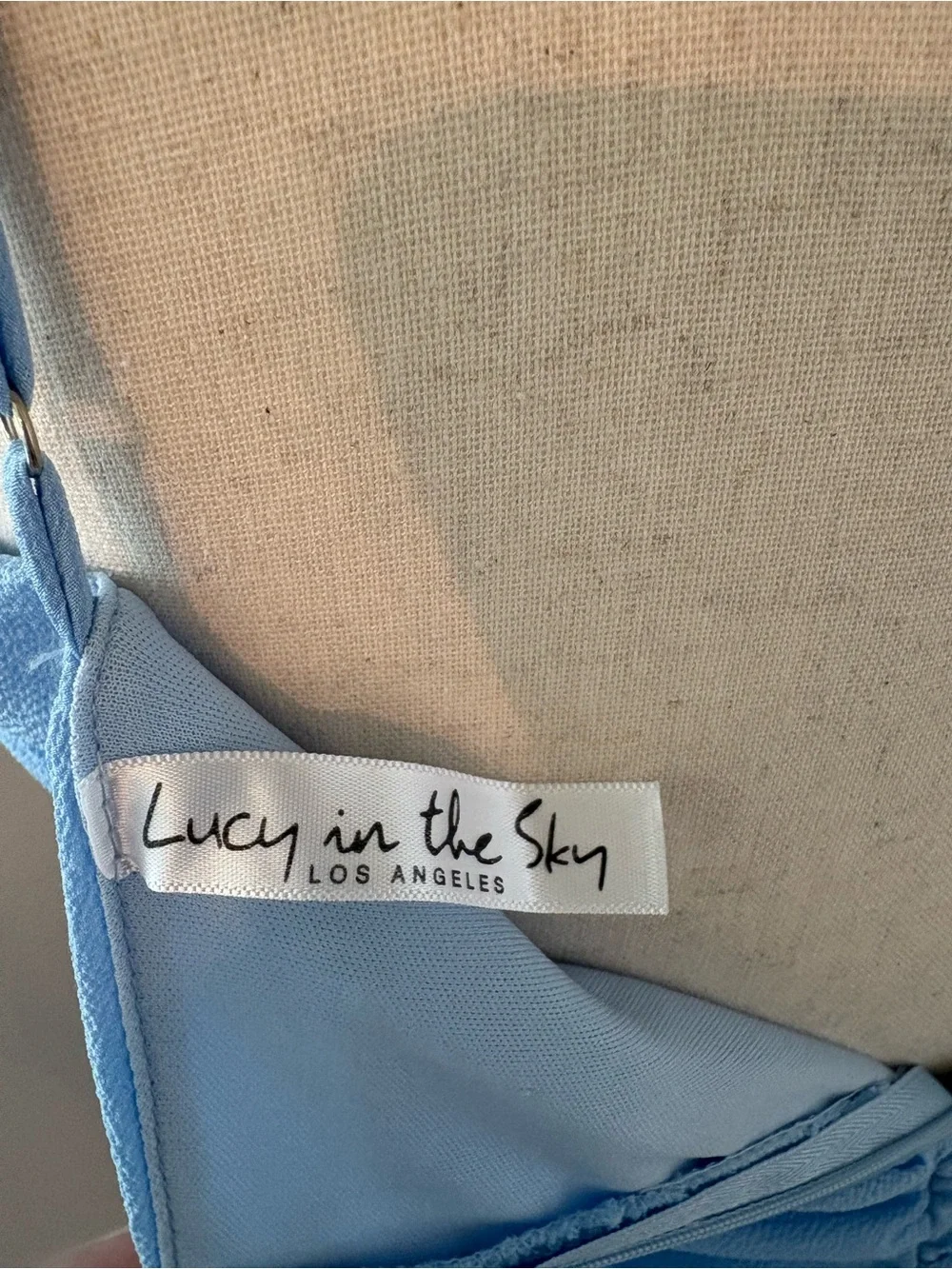 Lucy in the Sky Powder Blue Ruched Mini Ruffle Dress Medium Hoco Party Bodycon - Picture 6 of 8